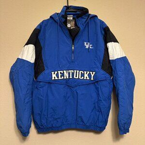 Vintage University of Kentucky UK Wildcat Blue Quarter Zip Windbreaker Puffer